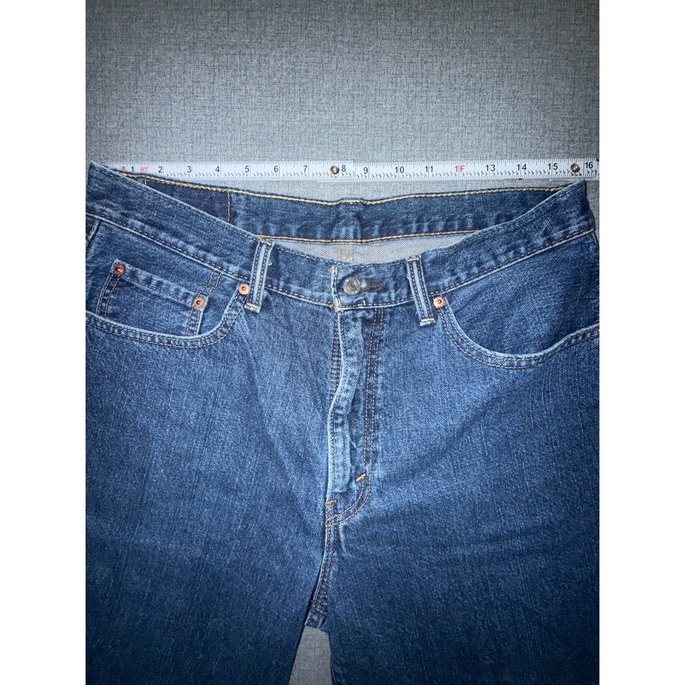 Levis Levi 34 550 Relaxed Fit Denim Shorts Blue Medium Wash Vintage Style Jorts - Picture 5 of 13